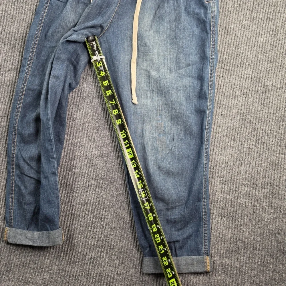 Free People Margate Jeans Womens XS Medium Blue Wash Paperbag Trouser Casual Y2K